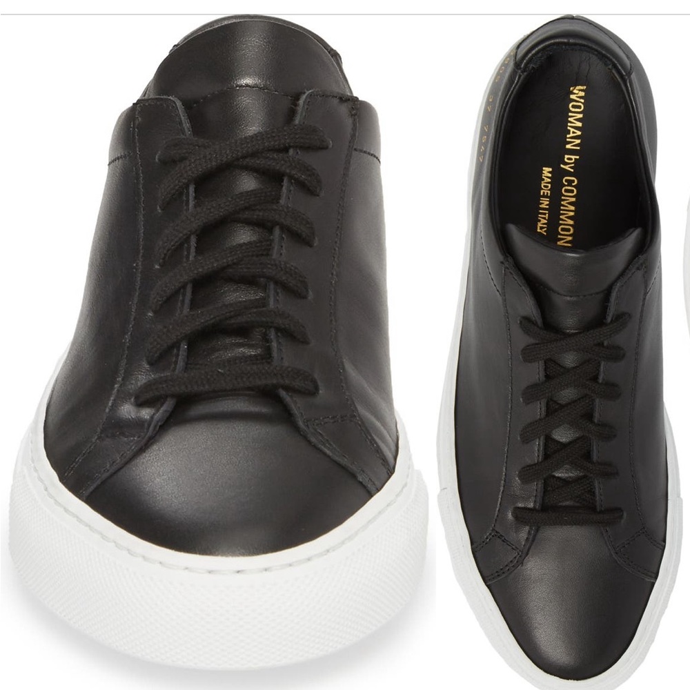 Women by common project black sneaker size 8